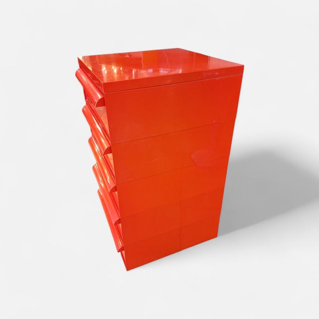 Mid-Century Modern Red No. 4601 Chest of Drawers by Simon Fussell for Kartell, 1970s For Sale - Image 3 of 9