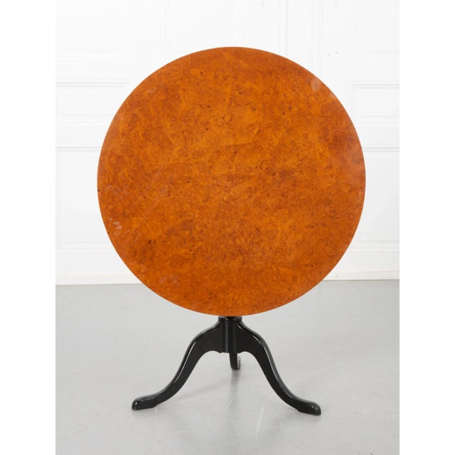 Gustavian (Swedish) Swedish Early 20th Century Birch Tilt Top Table For Sale - Image 3 of 13