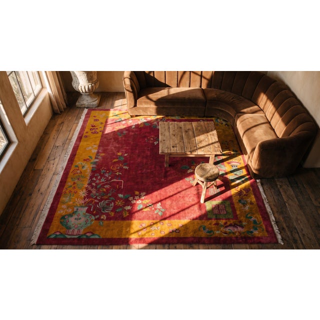 1920s Chinese Art Deco Carpet by Nichols Workshop ( 7'10" x 9'6" - 240 x 290 ) For Sale - Image 12 of 13