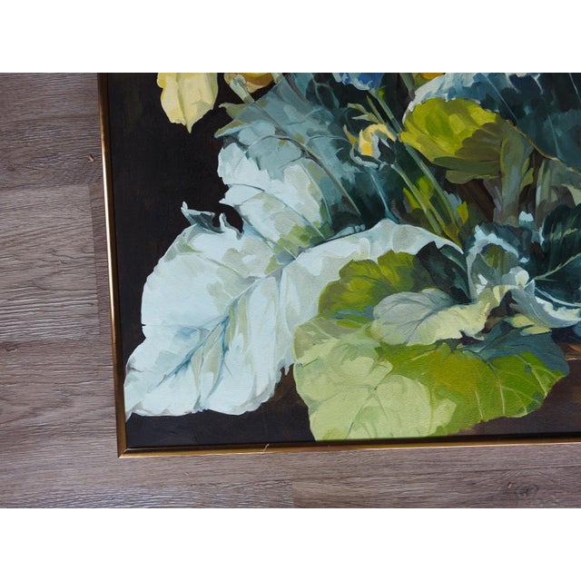 Late 20th Century Late 20th Century Yellow Floral Botanical Painting For Sale - Image 5 of 7