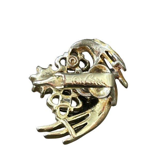 Mid-Century Modern Vintage Signed Coro Aurora Borealis Rhinestone & Faux Pearl Clip-on Earrings | Mid-Century 1950s Costume Jewelry, A Pair For Sale - Image 3 of 3