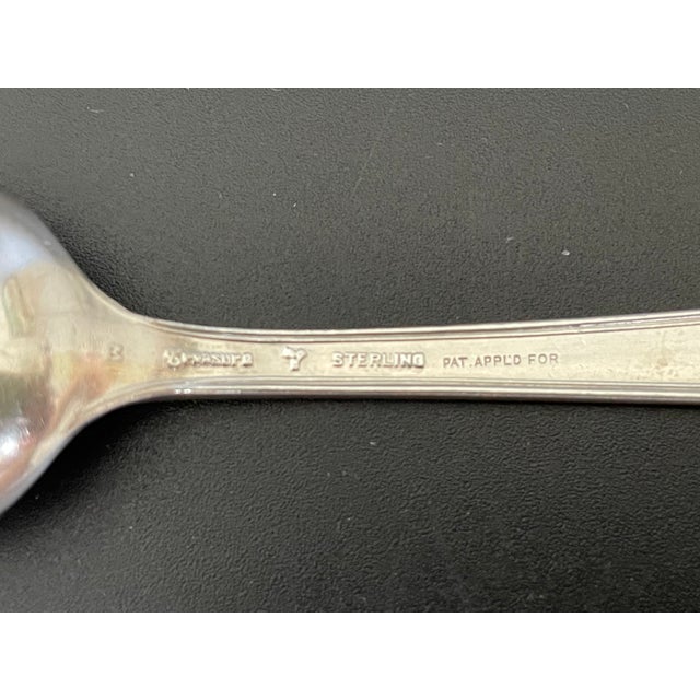 1920s Lunt Silver Treasure William & Mary 1921 Sterling Teaspoon With Monogram B For Sale In Las Vegas - Image 6 of 12