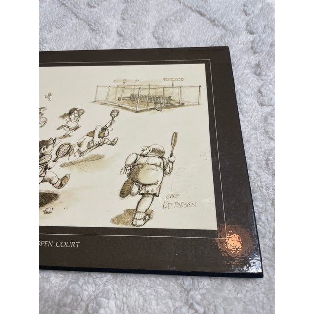 Cream Gary Patterson “Open Court” Tennis Plaque Wall Art, Framed For Sale - Image 8 of 9