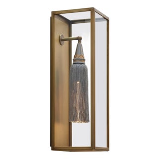 Contemporary Tekna Lizard Distressed Wall Light, Brass Finish and Trimming in Grey and Yellow For Sale