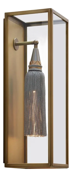 Contemporary Tekna Lizard Distressed Wall Light, Brass Finish and Trimming in Grey and Yellow