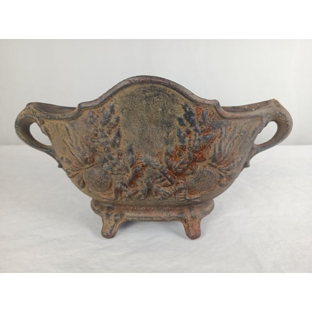 French Antique French Cast Iron Jardiniere Outdoor Indoor Planter Garden Decor For Sale - Image 3 of 14