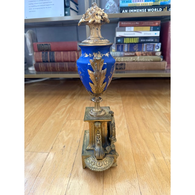 Beautiful antique 19th century French style Sevres porcelain and gilt brass decorative piece. This is an incredible and...