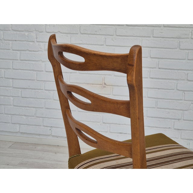 Danish Dining Chairs in Oak & Green Wool, 1970s, Set of 4 For Sale - Image 14 of 18