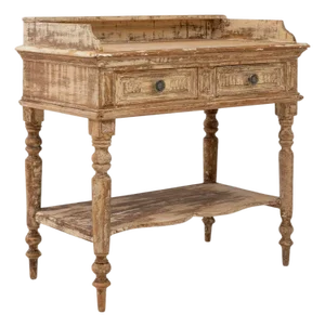1900s French Louis XVI Wood Patinated Console Table