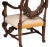 Wood Early 20th Century Large Italian Baroque Style Upholstered Carved Armchair For Sale - Image 7 of 8