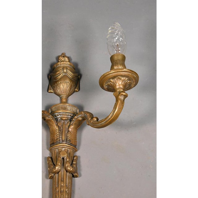 Large Antique French Wall Sconce in Bronze, 1890s For Sale - Image 12 of 15