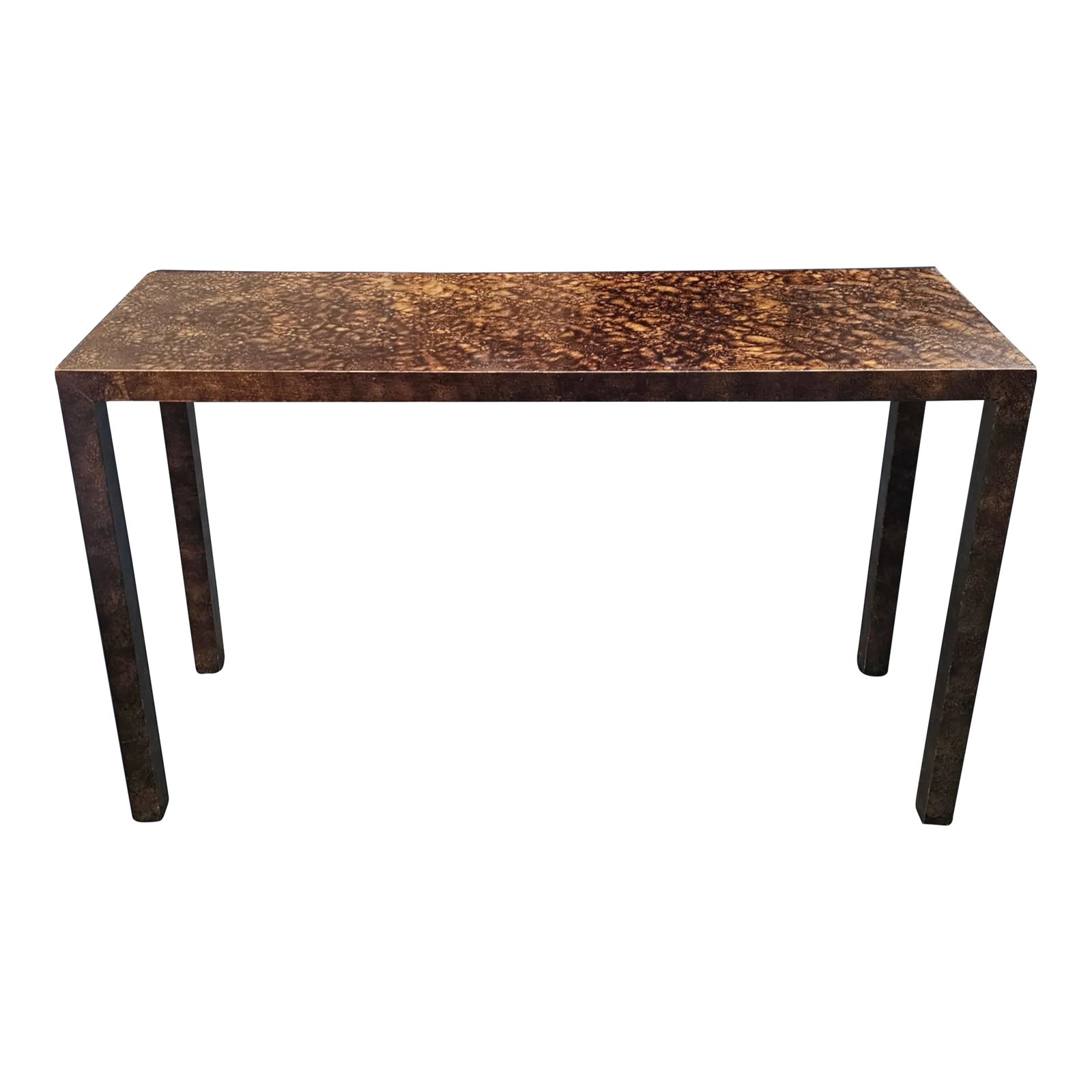 Vintage Lane Faux Tortoise Shell Oil Drip Finish Parsons Console Table ...
