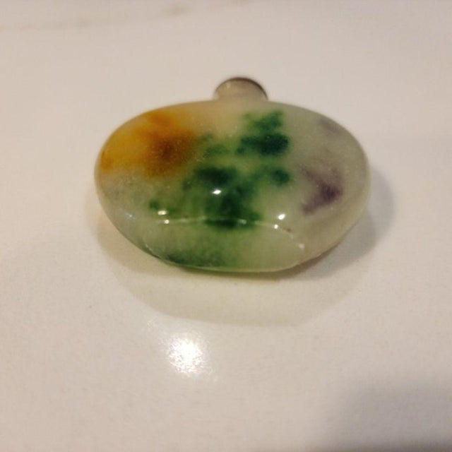 Early 20th Century Mottled Peking Glass Snuff Bottle With Turquoise For Sale - Image 9 of 18