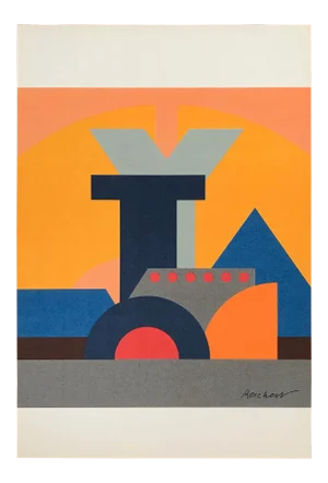 Josua Reichert Lithograph in the Plate Typographic Composition