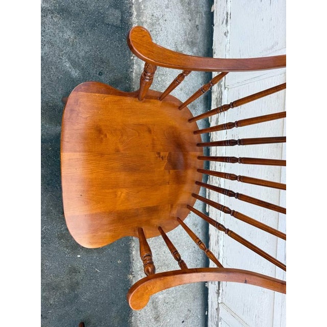 Vintage Ethan Allen Early American Classical Style Maple Dining Chairs For Sale - Image 10 of 15