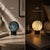 Metal Aloadecor Smoky Grey Hand-Blown Art Glass Globe Table Lamp Cordless Rechargeable Decorative Bedside Lamp With Dimmable Led For Sale - Image 7 of 11