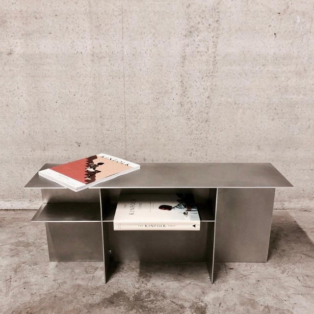 Bnch+ multifunctional object in aluminum by esther de vos dimensions: 90 w x 25 d x 40 h cm materials: lightweight...