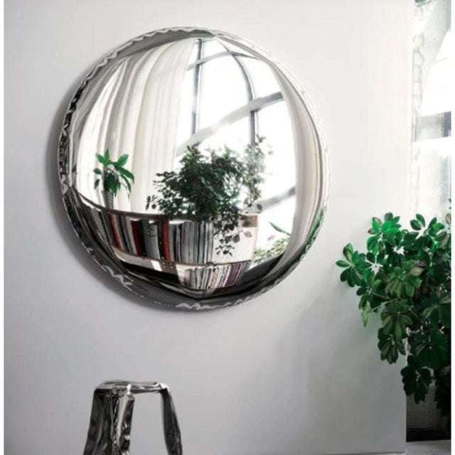 Stainless Steel Oko 120 Sculptural Wall Mirror by Zieta For Sale - Image 4 of 8