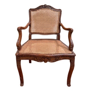 Louis XV Office Chair in Carved Walnut For Sale