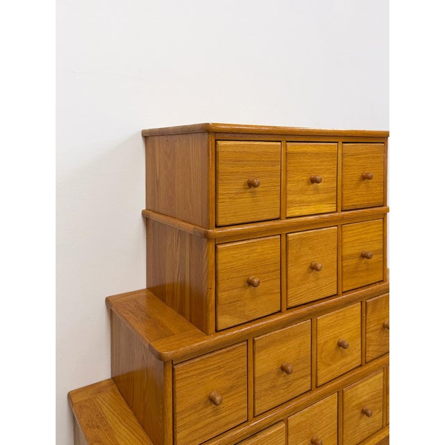 Beige Handmade Vintage Tiered Apothecary Cabinet Fifteen Drawers Antique Style For Sale - Image 8 of 15