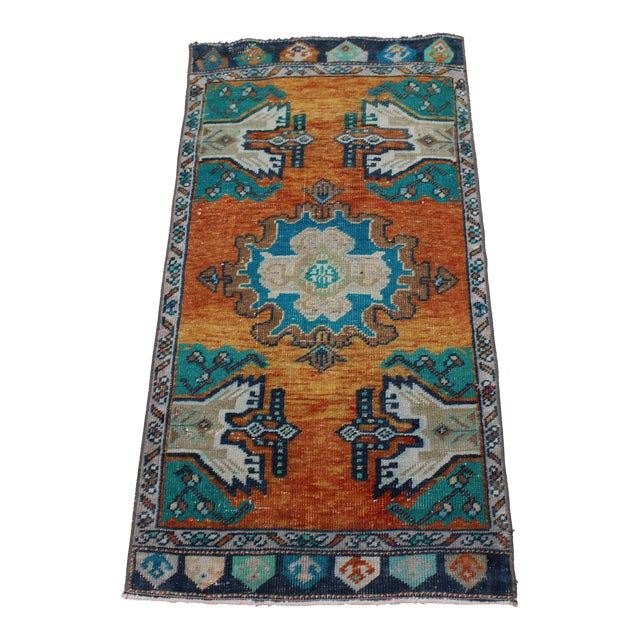 Vintage Turkish Anatolian Rug - 20"x39.5" For Sale