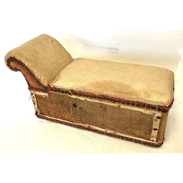 Early 20th Century Early 1900's Deconstructed Mini Chaise Lounge Hinged Box For Sale - Image 5 of 15