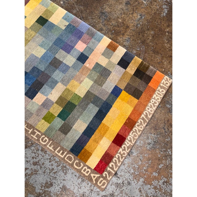 Red 2ft 2in × 6ft 8in Elson & Company Color Chart Runner Rug For Sale - Image 8 of 12