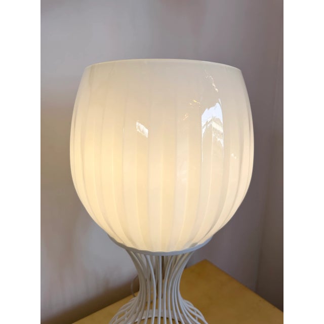 Vistosi Murano Pair of Lamps Cup Murano Glass and White Metal by Vistosi, Italy, 1990s For Sale - Image 4 of 13