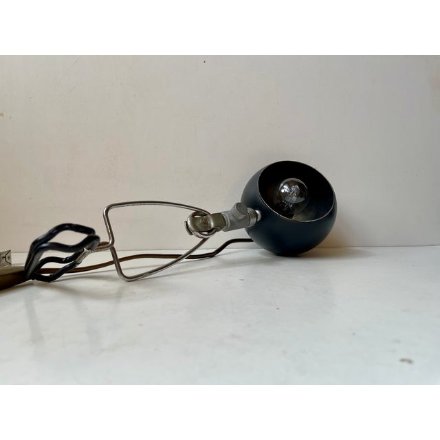 Vintage Danish Adjustable Black Ball Clamp Lamp,1970s For Sale - Image 6 of 10