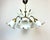 1990s Vintage 5-Arm Floral Glass Chandelier White Hand Made – 1980s Modern Design For Sale - Image 5 of 16