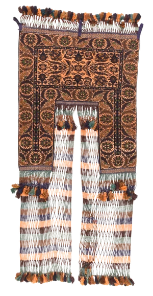 Vintage Afghan Balouch Hanging Tribal Textile Art - 4' X 9'