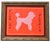 Dog Poodle Minimalism Abstract Pink Orange Burgundy Original Oil Painting by Cleo Plowden For Sale