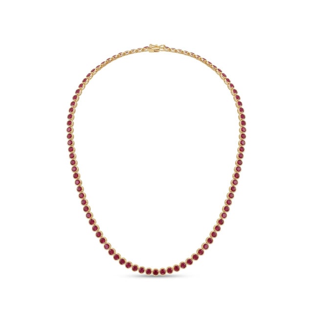 Contemporary 18k Gold Necklace With 34.83ct Ruby, Elegant Design, New Creation For Sale - Image 3 of 7