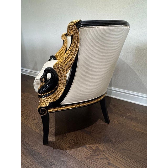 Vintage French Empire Style / Hollywood Regency Swan Tub Chairs - Set of 2 For Sale - Image 16 of 16