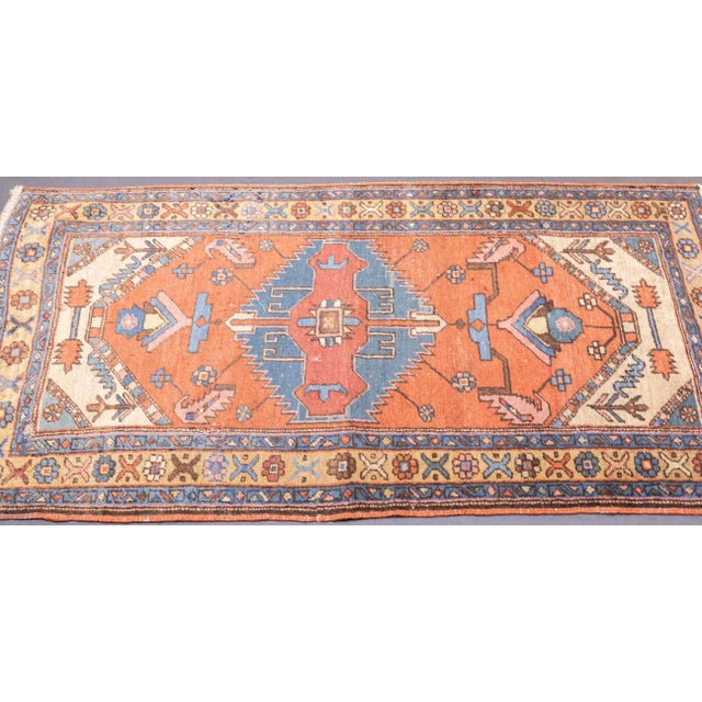 Early 20th Century Antique Persian Heriz Wool Rug 2'10'' X 4'10'' For Sale - Image 5 of 9
