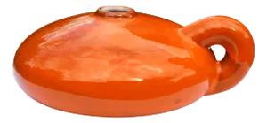 Large Free-Form Ceramic with Orange Glaze by Jean Chatoney