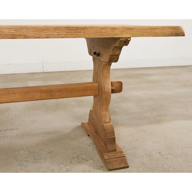 Country French Bleached Oak Farmhouse Dining Table 6.5 Ft For Sale - Image 10 of 18