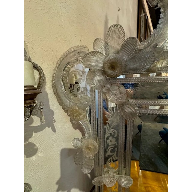 Venetian Etched Glass Mirror For Sale - Image 4 of 9
