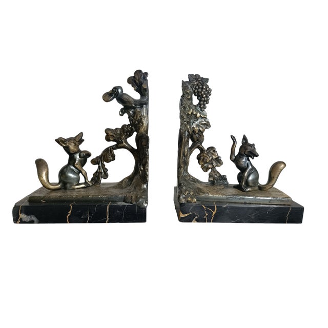 Sculptural Bookends by Benjamin Rabier, 1920s-1940s, Set of 2 For Sale