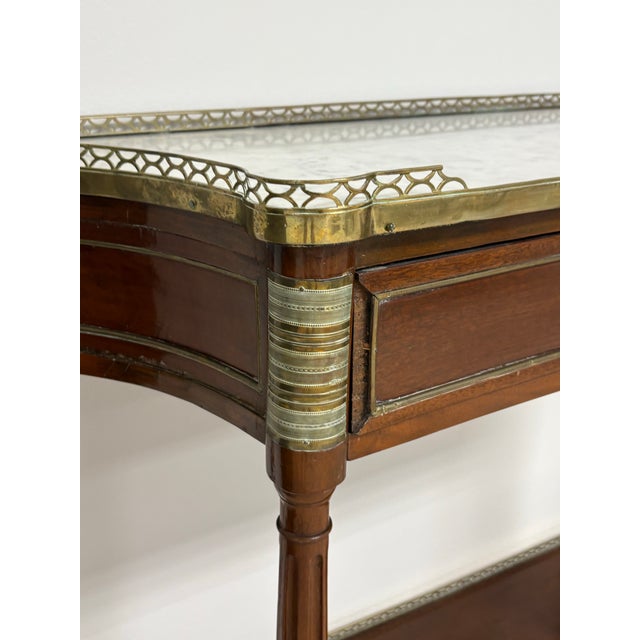 19th Century French Louis XVI Style Mahogany and Marble Console Table For Sale In Houston - Image 6 of 12
