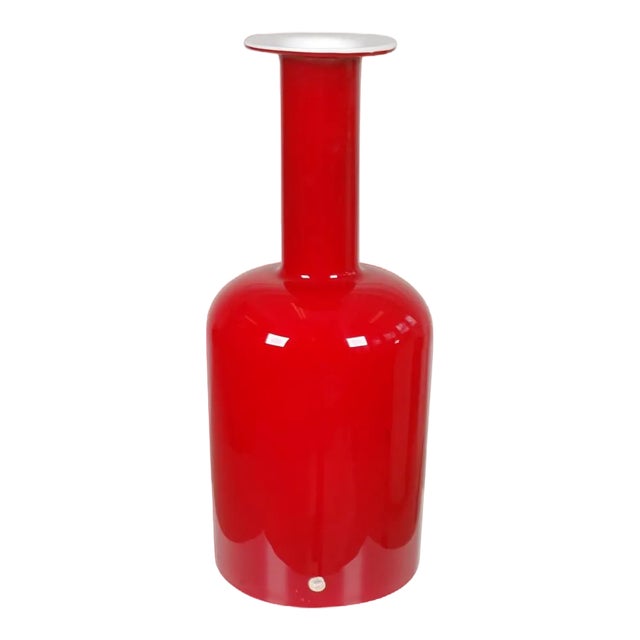Red Glass Vase from Otto Brauer Holmegaard For Sale
