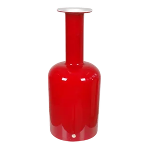 Red Glass Vase from Otto Brauer Holmegaard