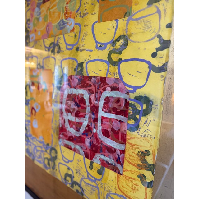 Gold Original Gallery Contemporary Abstract Mixed Media Titled “Potion/Limes” by New York Artist, Peter Opheim (B. 1961) For Sale - Image 8 of 11