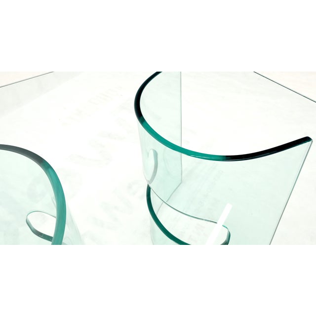 Transparent Mid Century Italian Modern Bend Glass C Shape Base Coffee Side Table For Sale - Image 8 of 12