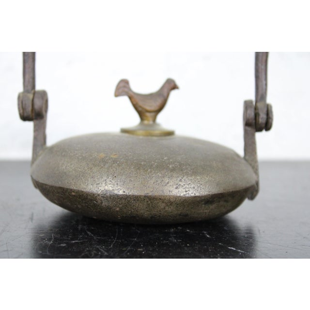 Metal Primitive Antique 18th Century French Miner’s Whale Oil Lantern Brass Rooster For Sale - Image 7 of 12