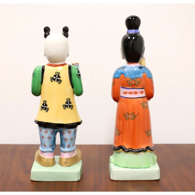 Chinese Andrea by Sadek Porcelain Chinese Figurines - Male & Female - Pair For Sale - Image 3 of 10
