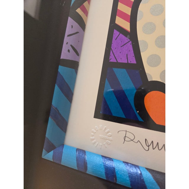 1990s Romero Britto Bride and Groom Pop Art Framed Limited Edition Serigraph Print 149/365 For Sale - Image 11 of 14