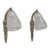 Schneider Pair of French Art Deco Floral Nickel Bronze Wall Sconces - 1930s For Sale