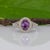 1.6Ct Purple Sapphire Ring With Natural Diamond Halo: Solid 14k Gold, Size 6.75 For Sale In Columbus - Image 6 of 11