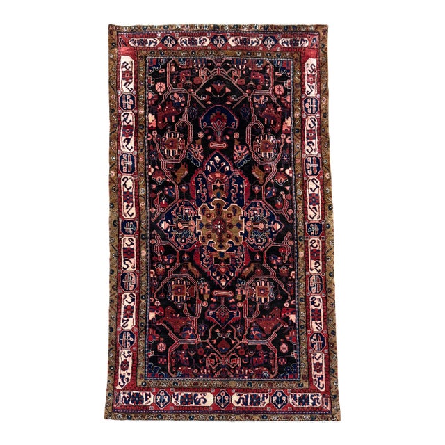 Antique Persian Nahavand Hand-Knotted Rug 4'9" X 9'9" For Sale